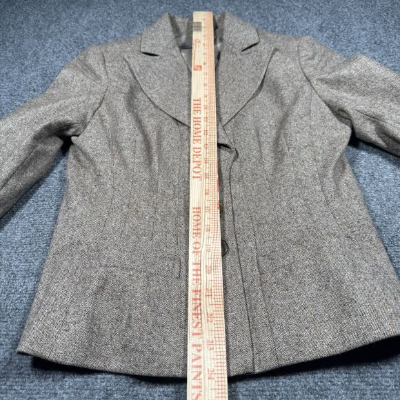 Ann Taylor Women’s Size 4 Petites Wool Brown Tweed 3 Button Blazer Jacket 4P - Picture 6 of 7